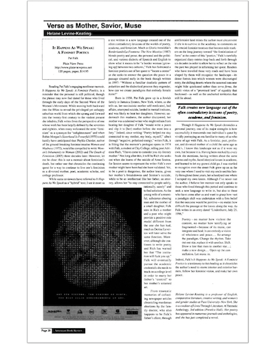 Annie Finch's A Poet's Craft